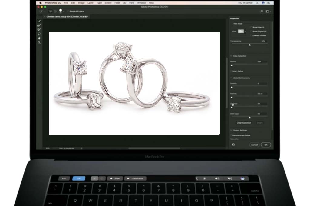 High end jewelry photo retouching services