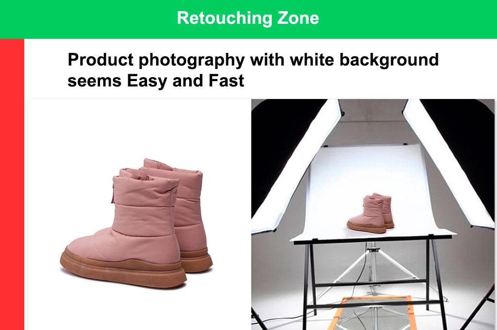 Product photography with white background