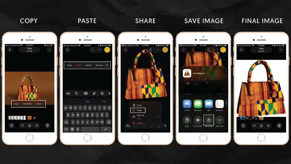 How to Remove Background from Image on iPhone (2026 Quick Guide) Step_04: Store the Picture from Notes