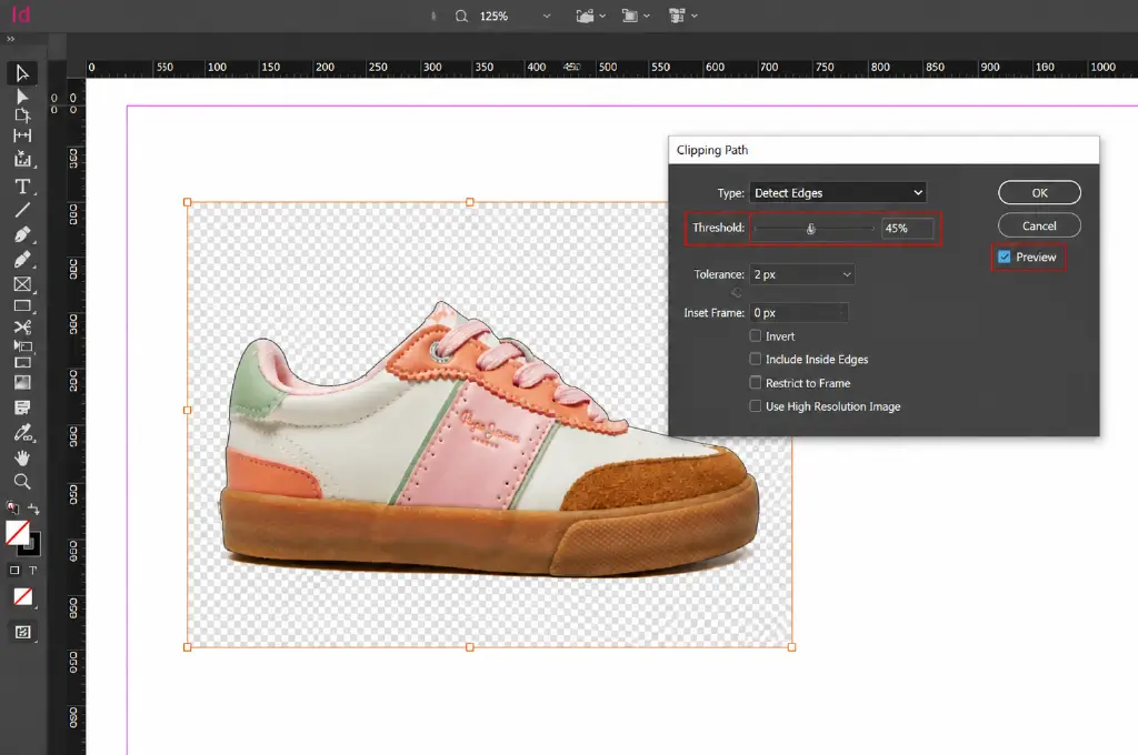 Clipping Path in InDesign: A Complete Beginner's Guide (2026) Step 5 — Use Detect Edges for Simple Backgrounds