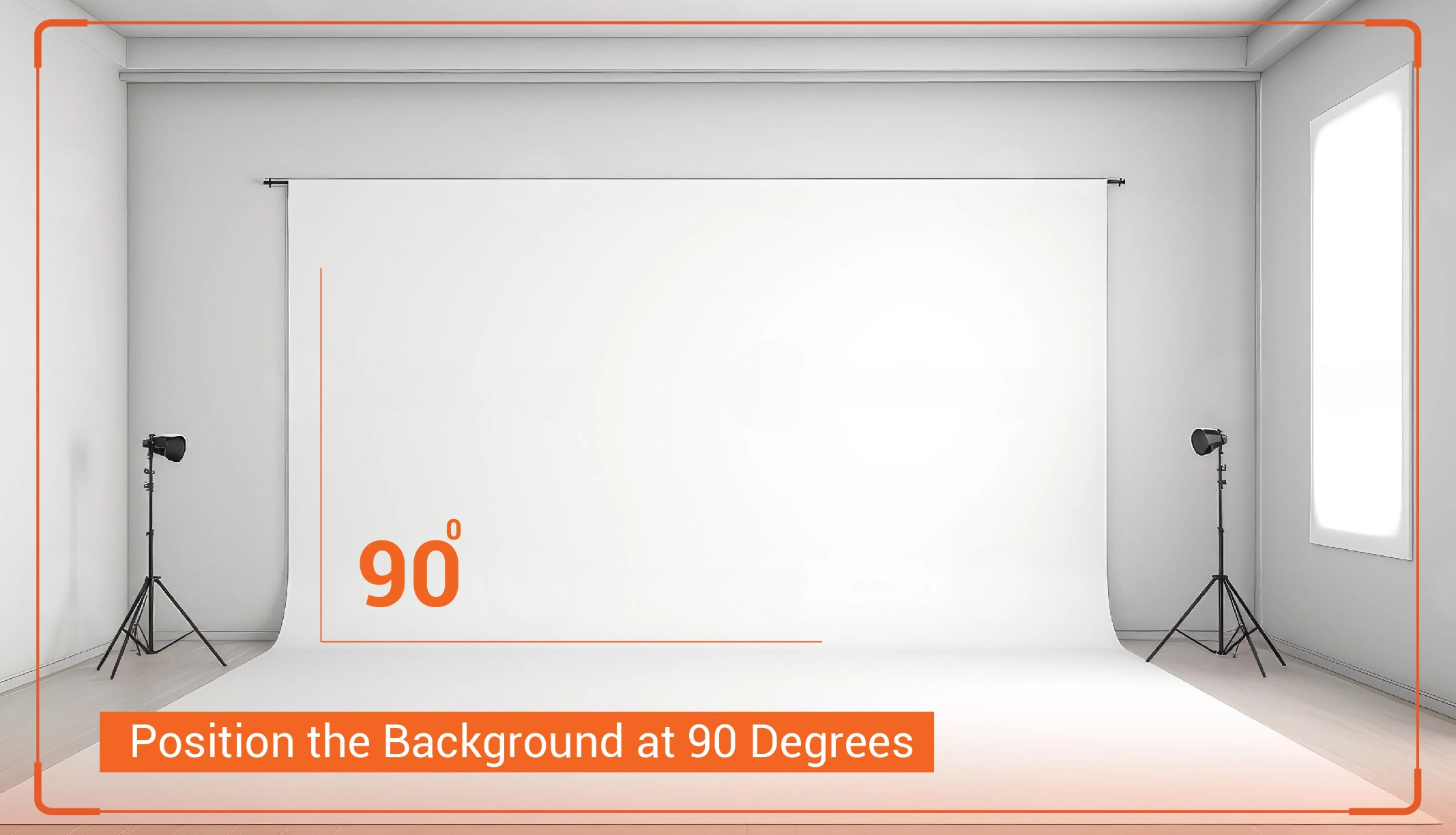 Position the Background at 90 Degrees in your studio | retouching zone, product photo editing service