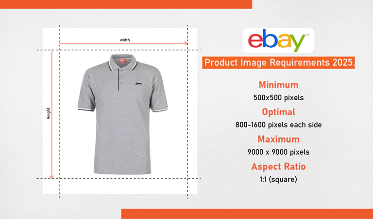 Ghost Mannequin Product image size Requirements by platform eBay Image size