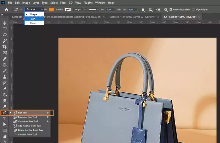 Select the Pen Tool