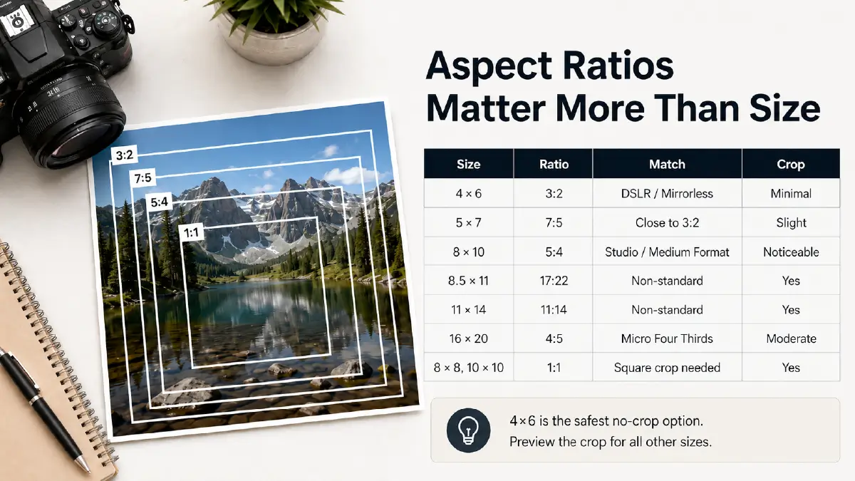 Standard Photo Sizes: The Complete Guide for Print, Digital, Framing & E-Commerce (2026) Aspect Ratios — Why They Matter More Than the Size Itself