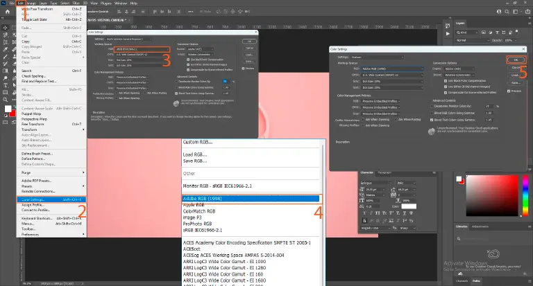 Set the right color profile
