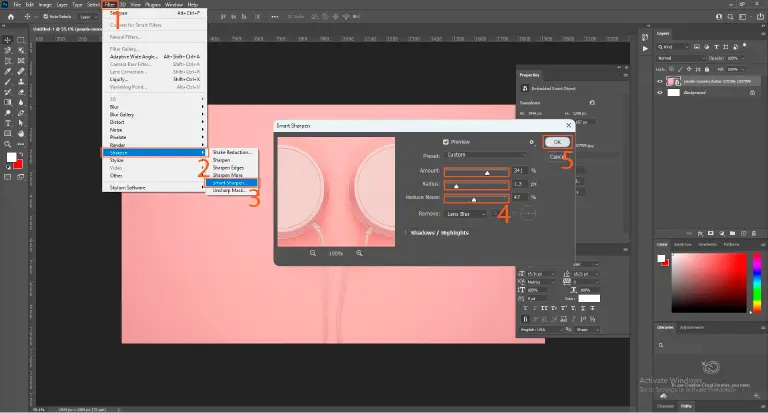 Sharpen prior printing