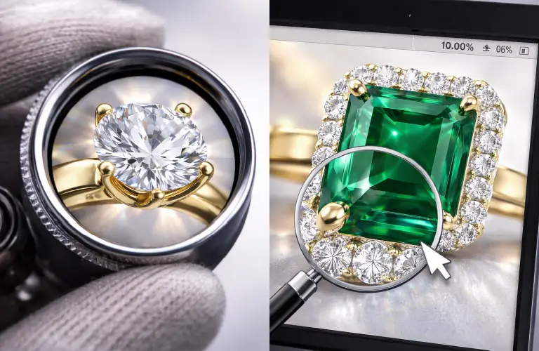 How Jewelry Photo Editing Services Increase Conversions for Online Stores Highlighting intricate details with macro-level digital clarifying.