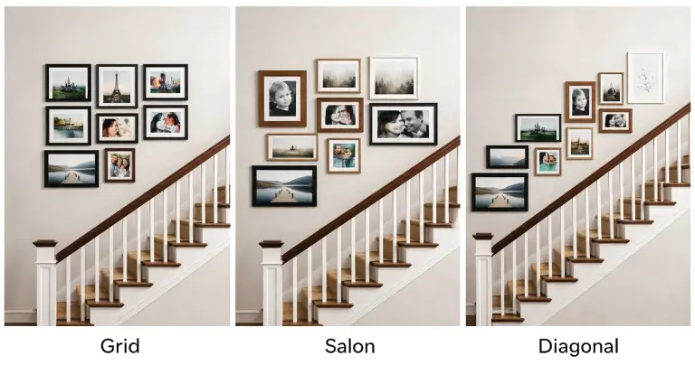 How to Arrange Photos on Staircase Walls: A Pro Guide to Ascending Gallery Come up with a suitable layout