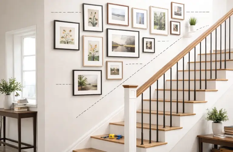 How to Arrange Photos on Staircase Walls: A Pro Guide to Ascending Gallery Post arrangement check and balance