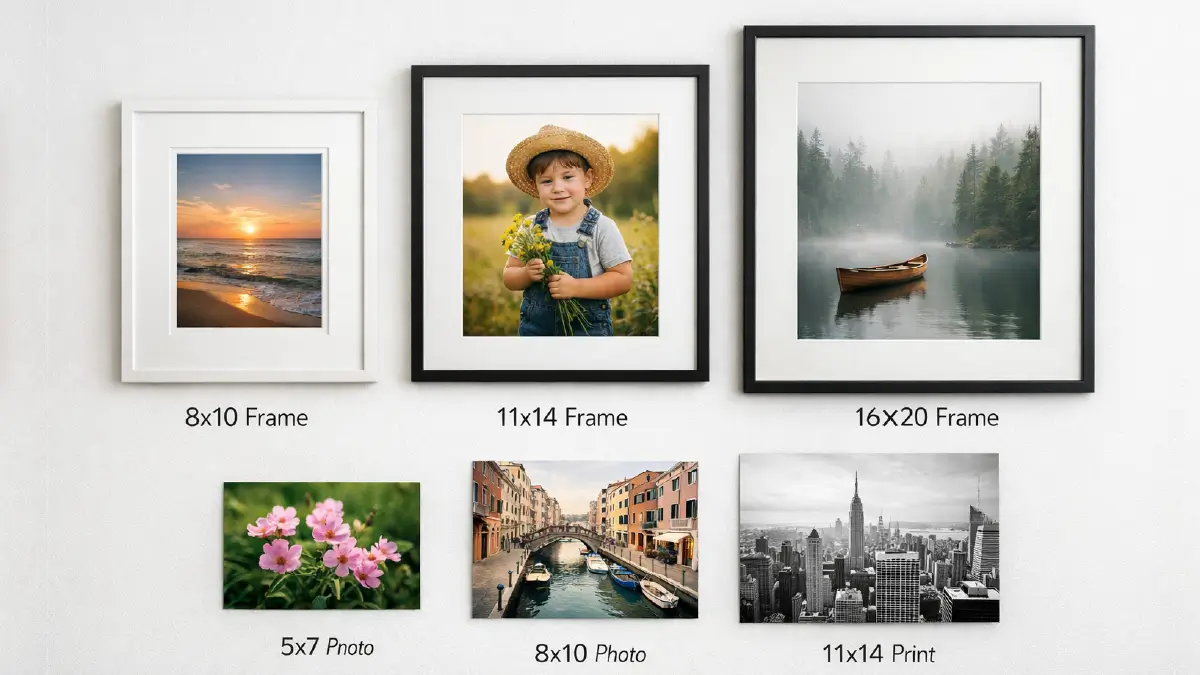 How Big Is an 11x14 Photo? Dimensions, Pixels, and CM Standard Photo Print Sizes and Frame Options
