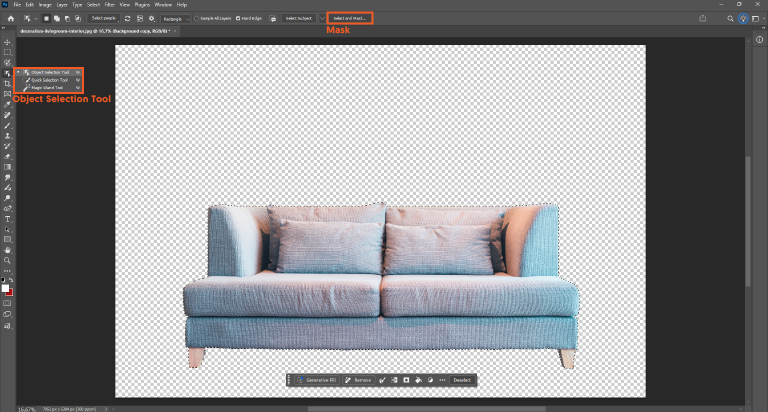 Color Correction for Furniture Photography: Expert Tips for Accurate Colors Step 1 | Separate furniture from the image
