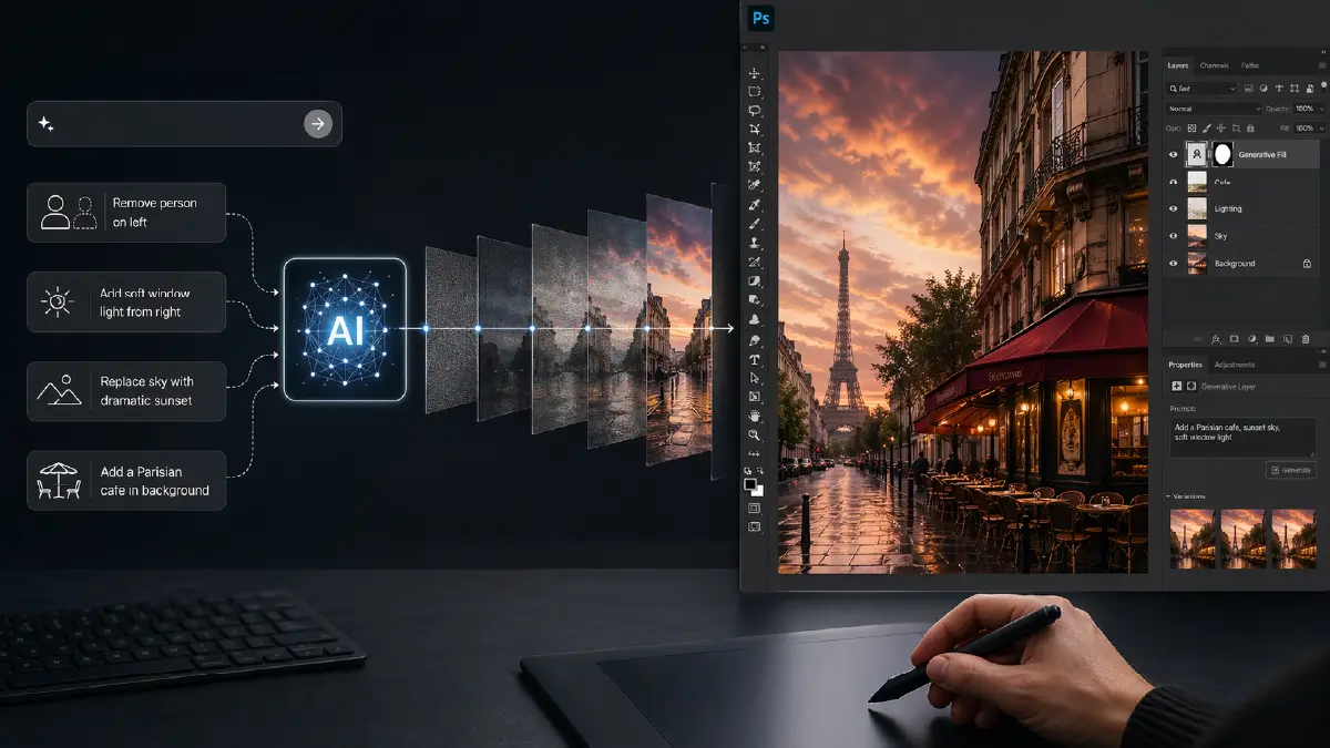 From Pixels to Prompts: The History of AI in Photo Editing and Retouching The Generative Explosion (2022–Present)
