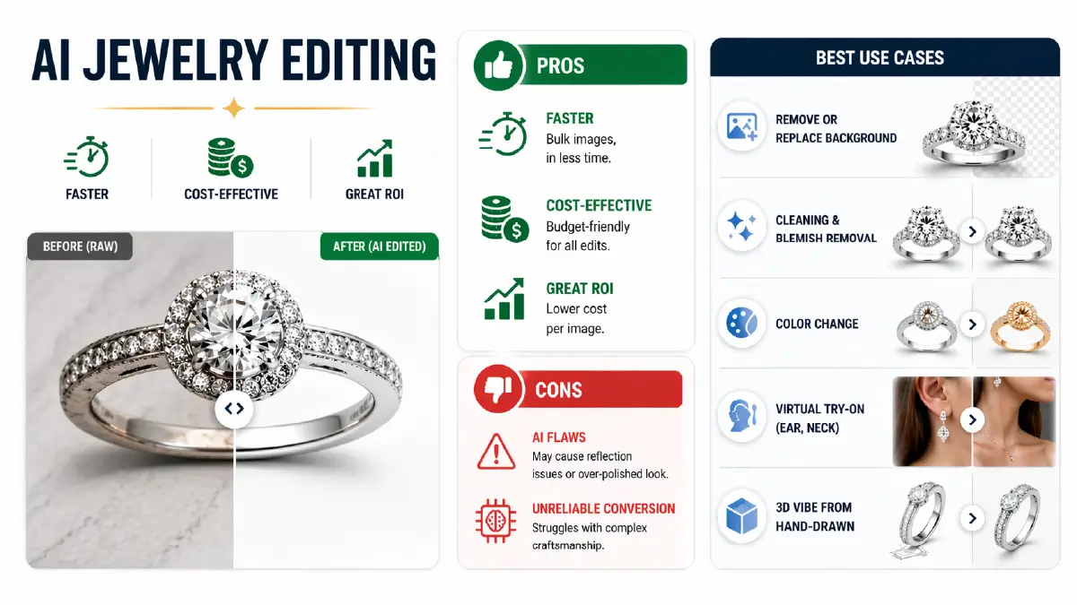Manual vs AI Jewelry Image Editing: Which Wins for E-Commerce in 2026? AI Jewelry Editing
