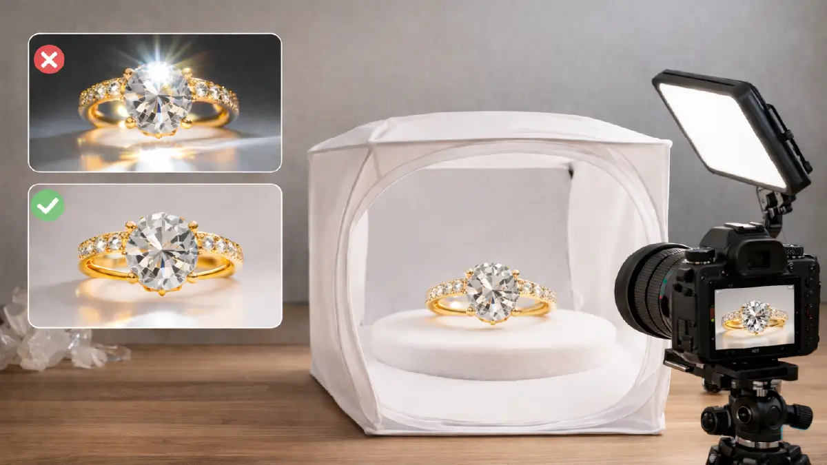 Jewelry Photography Guide for the Modern eCommerce Brand to Boost Sales Getting the Most Original Color Using Soft Lighting