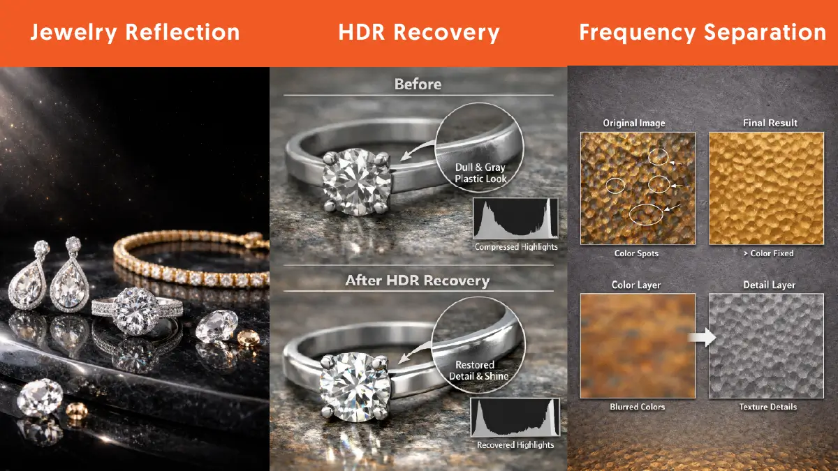 Complete Guide to Jewelry Retouching: Diamonds, Golds and Gemstones Techniques Jewelry Retouching for Characteristic Clarity