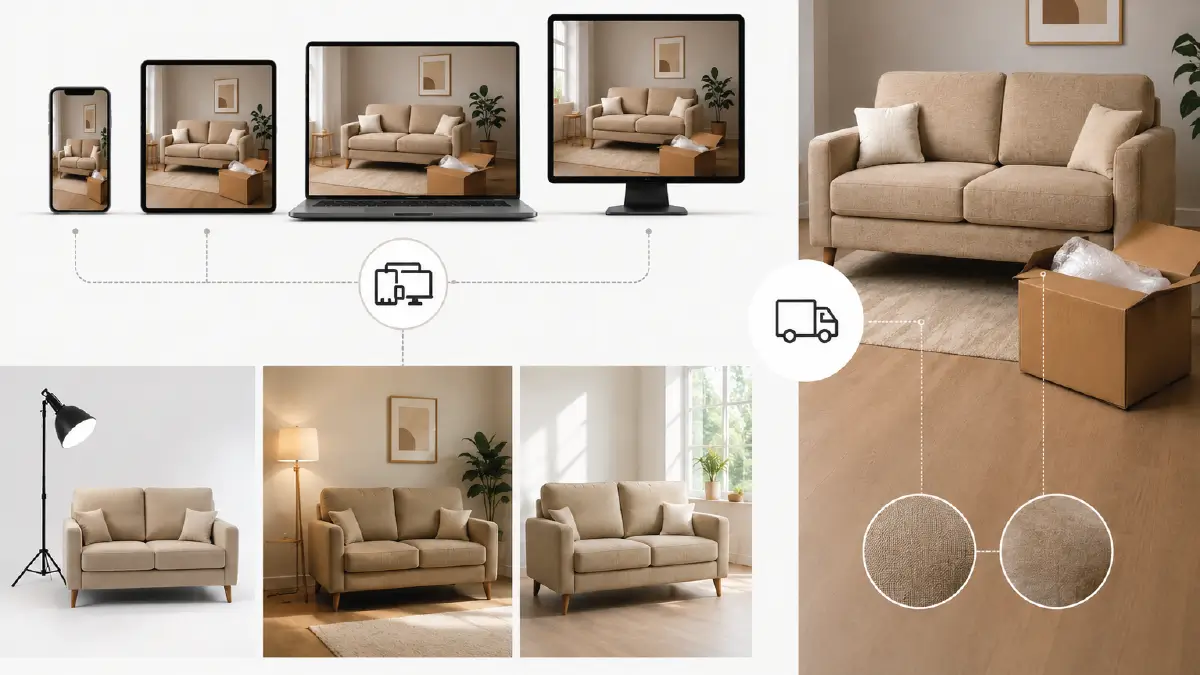 How Furniture Brands Can Reduce Returns with Professional Photo Editing Expectation vs Reality When Buying Furniture From Ecommerce Sites