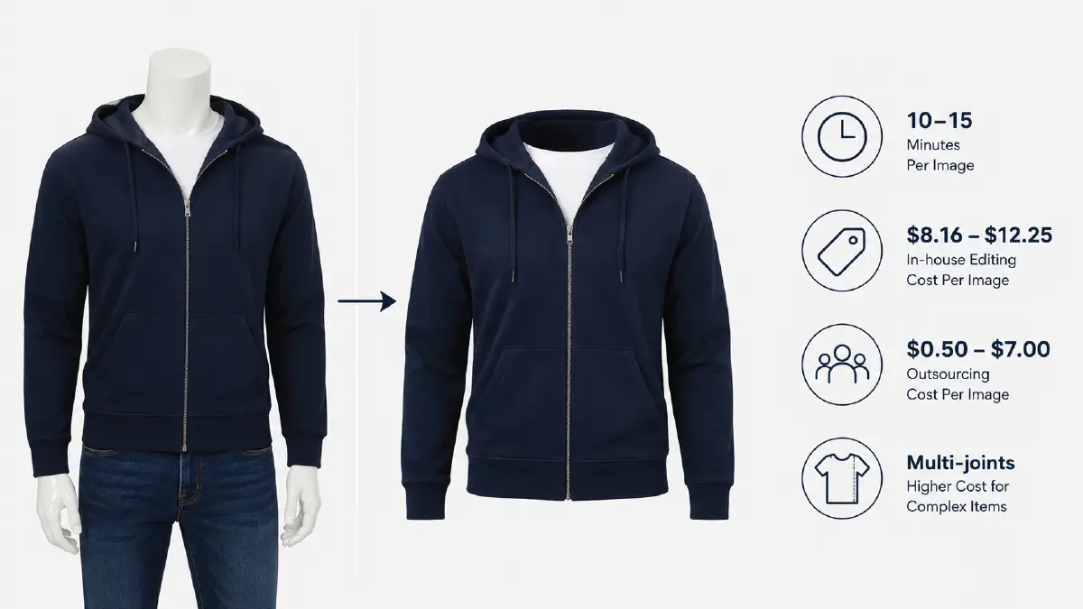 Ecommerce Photo Editing Outsourcing vs In-House Cost Comparison 2026 Ghost Mannequin