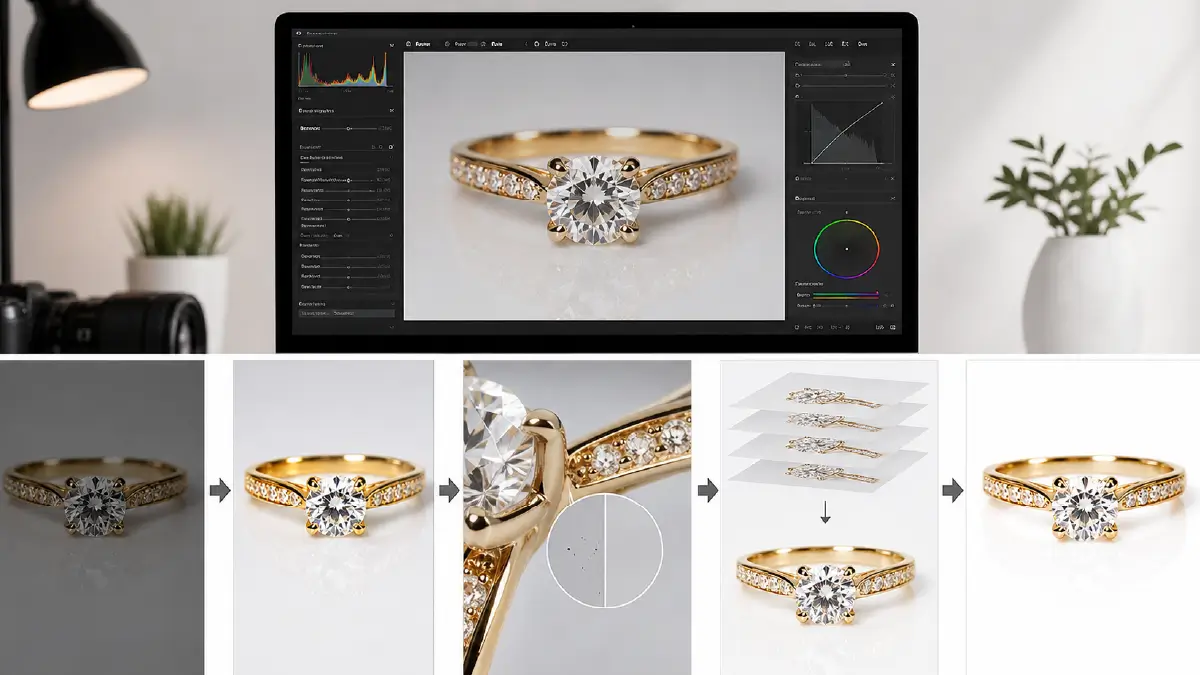 Jewelry Photography Lighting and Editing Guide for Etsy and Shopify Sellers 2026 Necessary Jewelry Photo Retouching