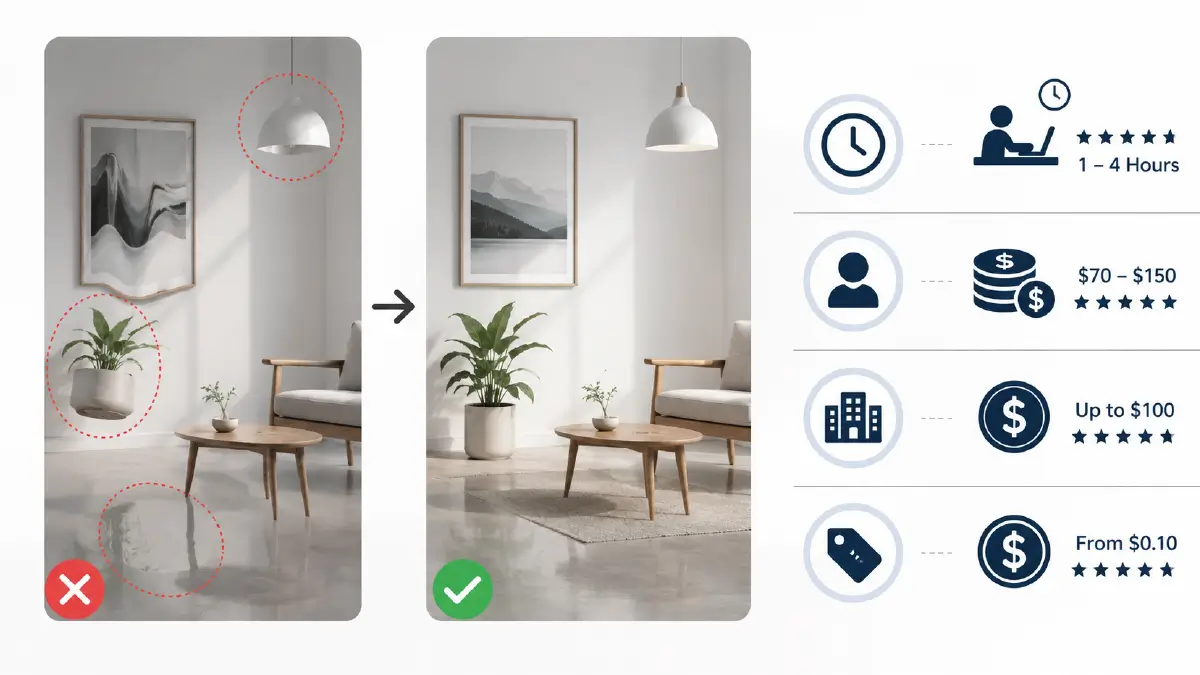 Ecommerce Photo Editing Outsourcing vs In-House Cost Comparison 2026 Manually AI Image Flaw Removal