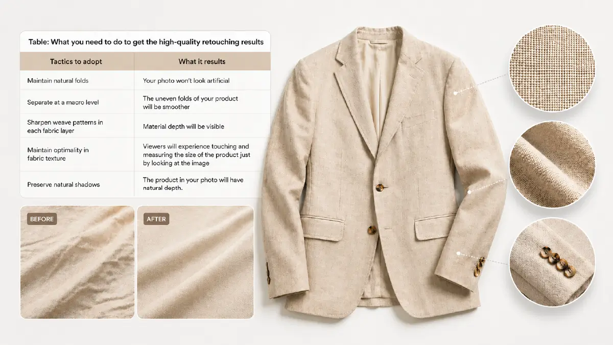 Apparel Photo Editing Best Practices for Fashion Brands Refine Wrinkles, Texture, and Fabric Details