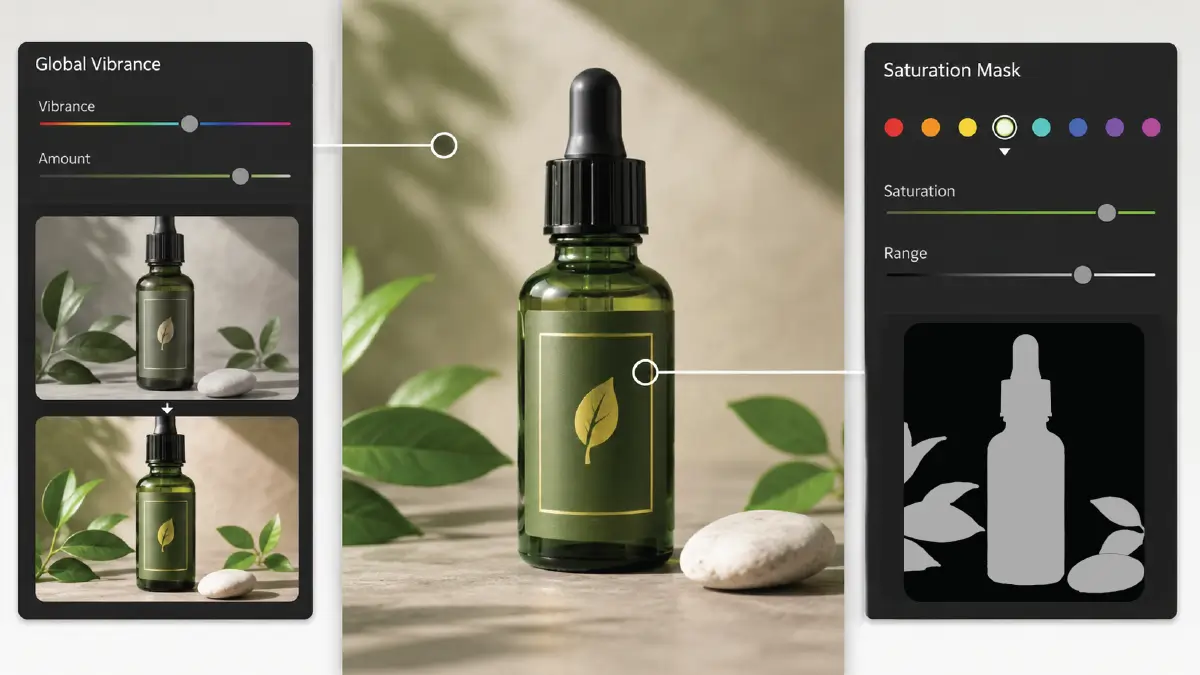 Ecommerce Photo Editing Checklist: 14 Steps to Perfect Product Images Keeping saturation and vibrance at an optimal point