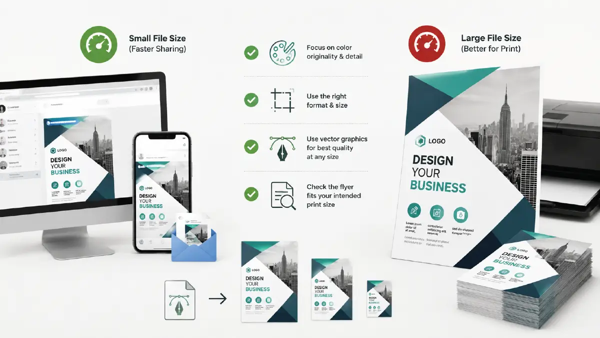 What Is the Standard Flyer Size for Digital and Print Campaigns How big or small is the file size of the flyer image?