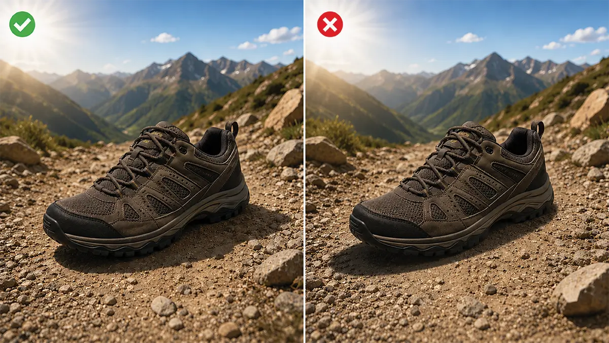 7 Costly AI-Generated Shoe Image Mistakes Footwear Sellers Make Inappropriate Lighting and Casting Shadows